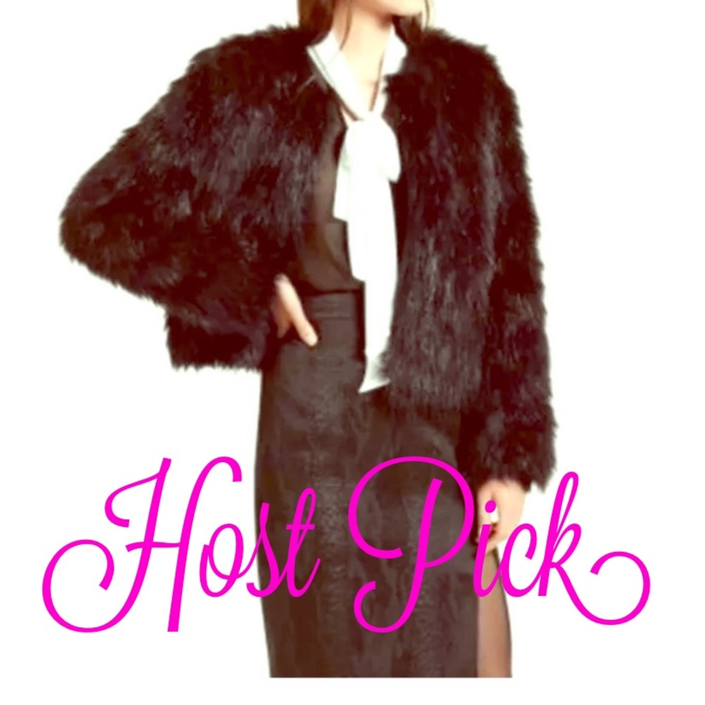 🎉HP🎉Altuzarra faux fur black jacket Blogger Fave